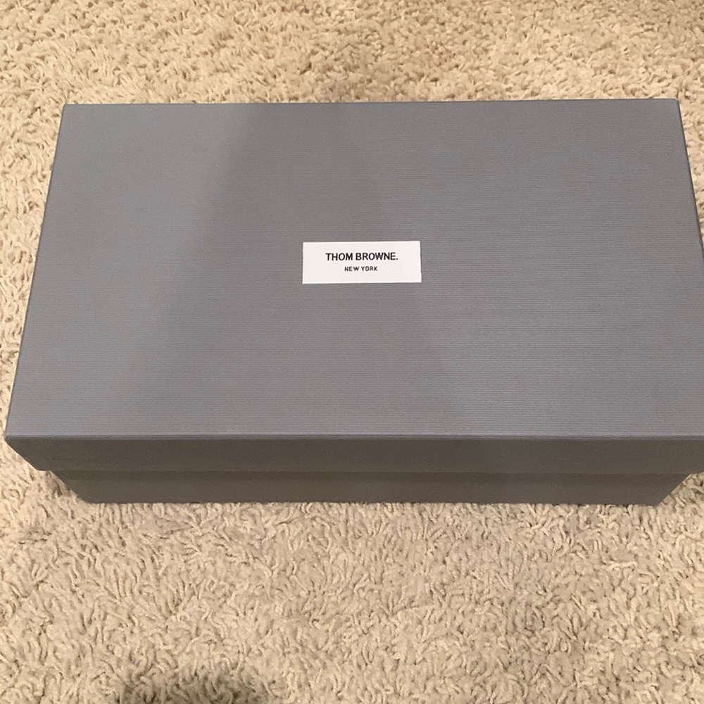 Thom Browne New York men’s shoebox size 10 gray slight rip in the lid